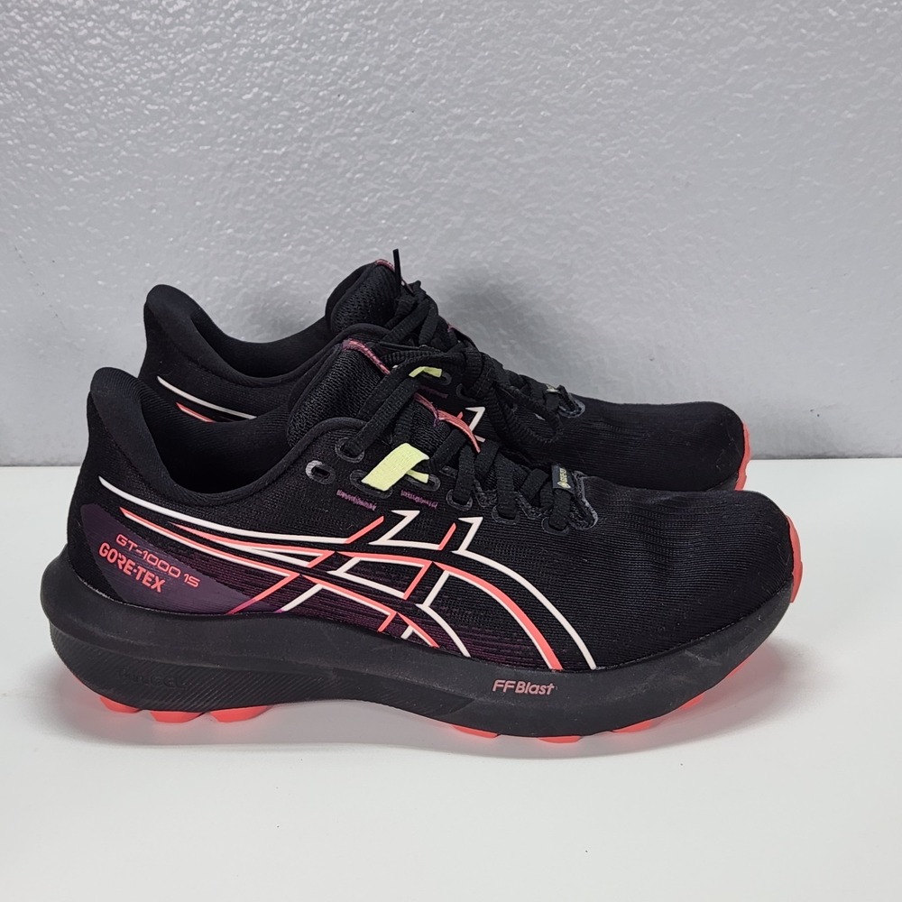 ASICS GT-1000 15 GTX Running Shoes Womens Sz8 Black Gore-Tex 💥New Photo Sample